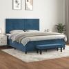 3137921 vidaXL Divan Bed and Mattress Dark Blue 180x200cm Velvet