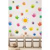 Colorful Handprints And Sun Handprint Kindergarten Nursery School Children's Room Wall Door Glass Sticker Set