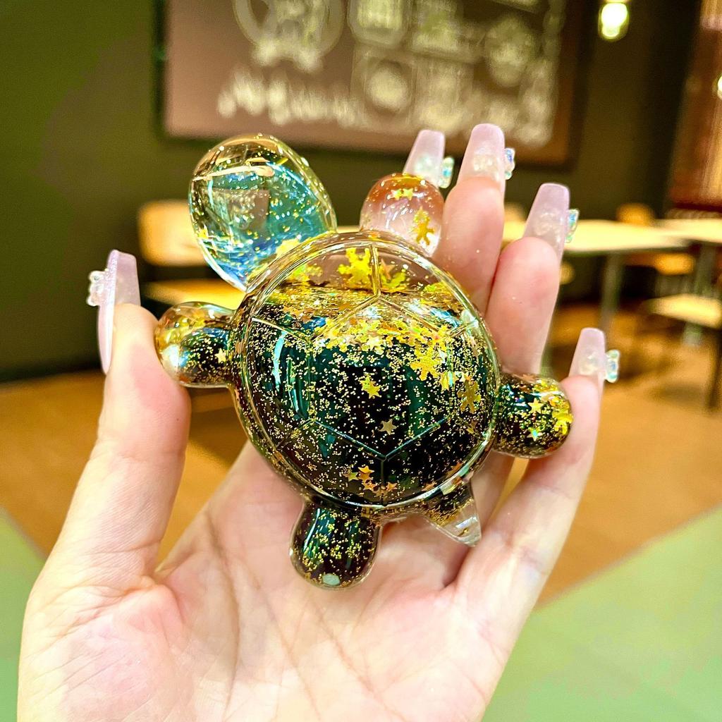 Diy Creative Table Toy Gift with Luminous Sand, Dazzling and Sparkling Turtle Ornaments