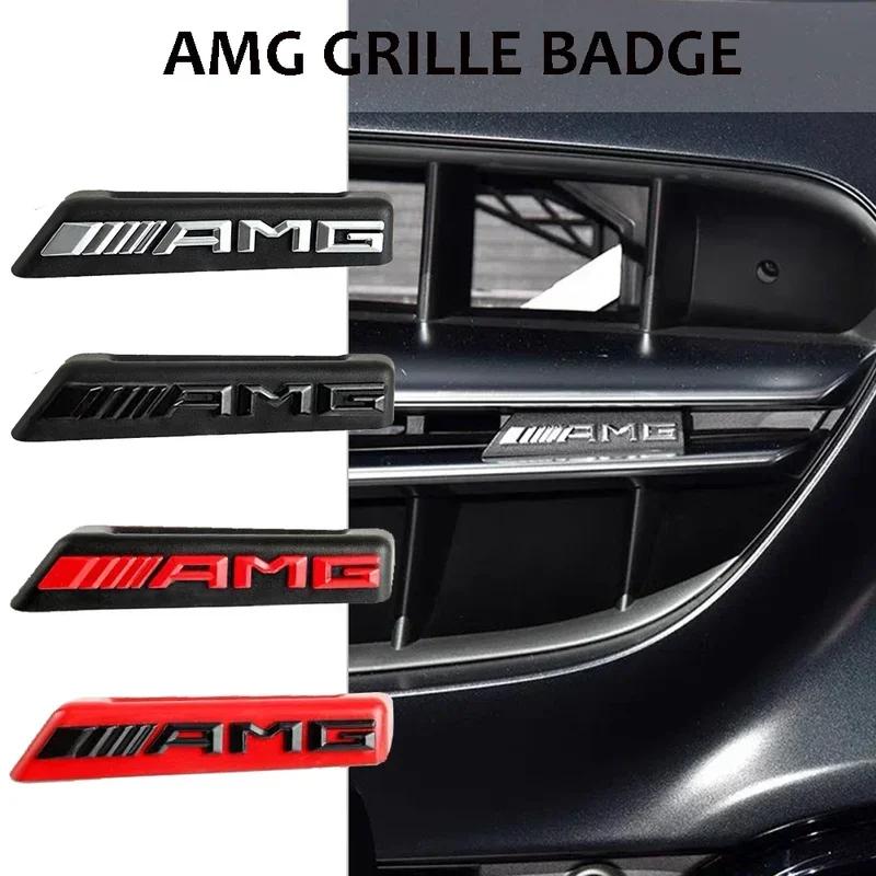Car Front Grill AMG Badge Emblem Sticker for Mercedes benz W212 W213 W202 W211 W176 W210 W205 Gla Glc Cls Glk Accessories1