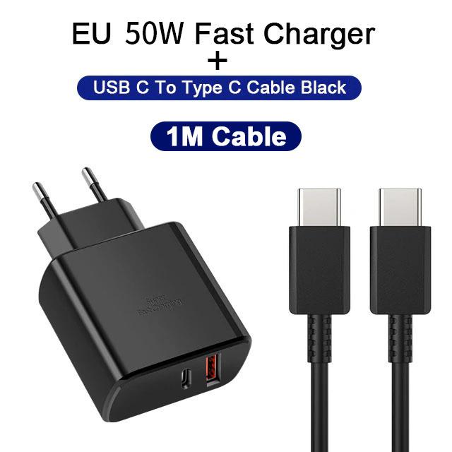 Зарядное устройство 50 Вт для Samsung Galaxy S22 S24 Зарядное устройство USB C Быстрая зарядка для Samsung S23 Zflip 5 3 A34 A54 A73 A14 A24 PD Зарядное устройство типа C Быстрая зарядка