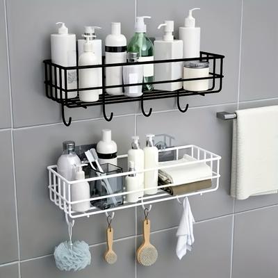 2 шт. стеллаж для хранения с крючками подходит для кухни, ванной комнаты, спальни, офиса, стеллаж для хранения, железная стойка для ванной комнаты, перфорированная подвесная стойка