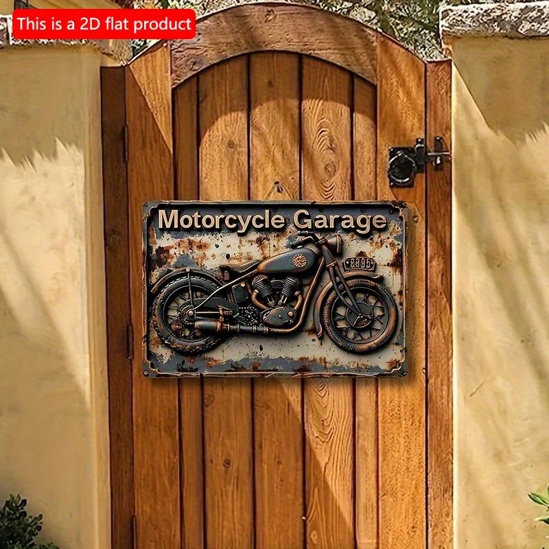 2D Flat Wooden Sign 30*20cm Vintage Motorcycle Garage Wooden Sign, Square Wall Decor for Home, Bar, Restaurant & Living Room, Decorative Sign Wall