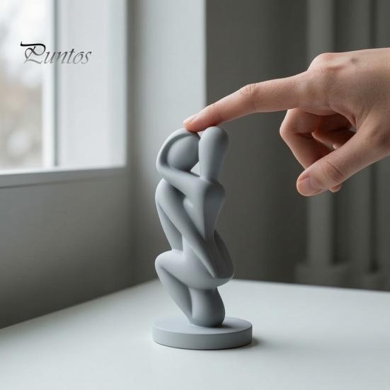 Сбалансированное по весу украшение, 3D-печатная скульптура обнимающейся пары, абстрактная фигурка объятий с плавными изгибами, минималистичная статуэтка из устойчивого к пятнам материала