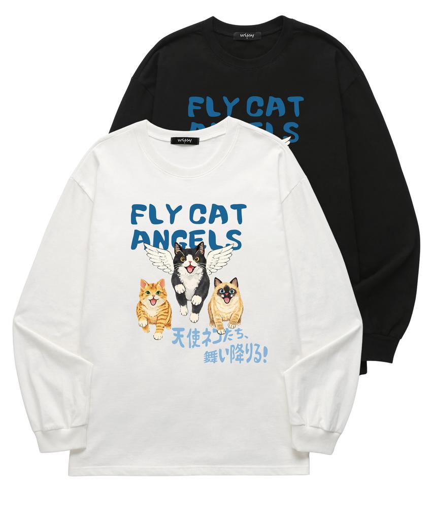 Футболка с длинным рукавом Wissi Fly Cat (Wls041) белый