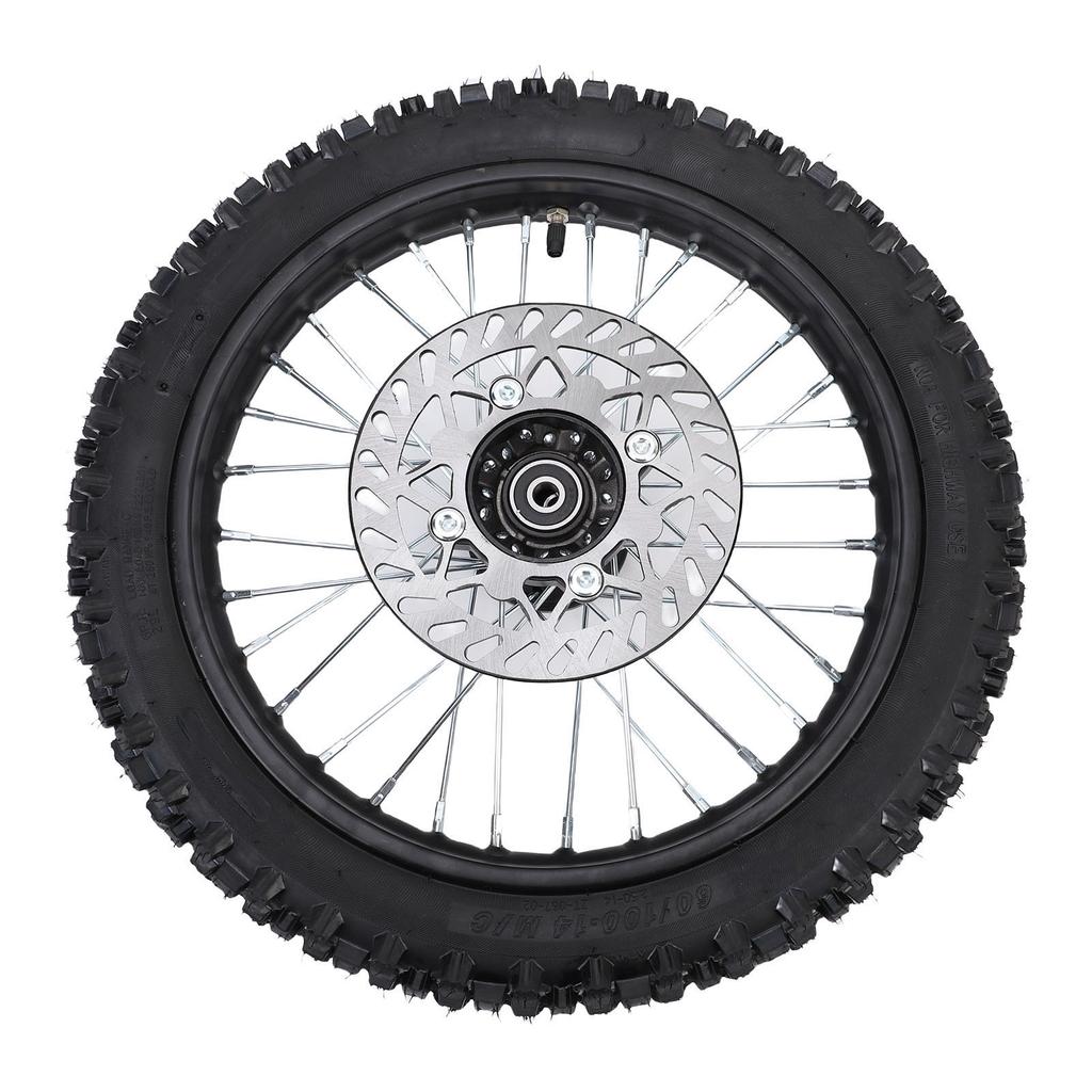 14-дюймовое переднее колесо для питбайка в сборе 60 100 14 2.5 14 Шина Камера 12-мм обод Ось с тормозным ротором для 125 140 150