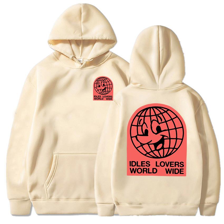 IDLES LOCKED HEART HOODIE Толстовка с длинным рукавом Мода Мужские толстовки с капюшоном Унисекс Уличная одежда Панк Группа Хип-хоп Пуловеры Мужская одежда