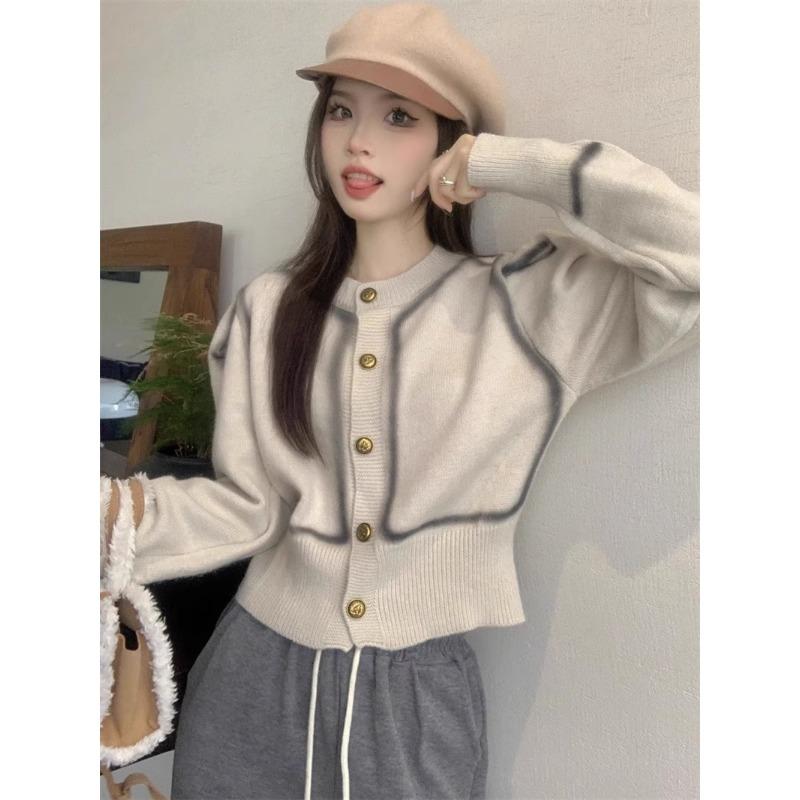 Весенне-осенняя женская вязаная куртка, маленький ароматный стиль, мягкий трикотаж с длинными рукавами, короткий свитер, пальто, куртка, топ