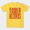 Мужская черная футболка с принтом Простая винтажная футболка Tower Records Печать на трансферной бумаге без вырезания Хлопковая футболка