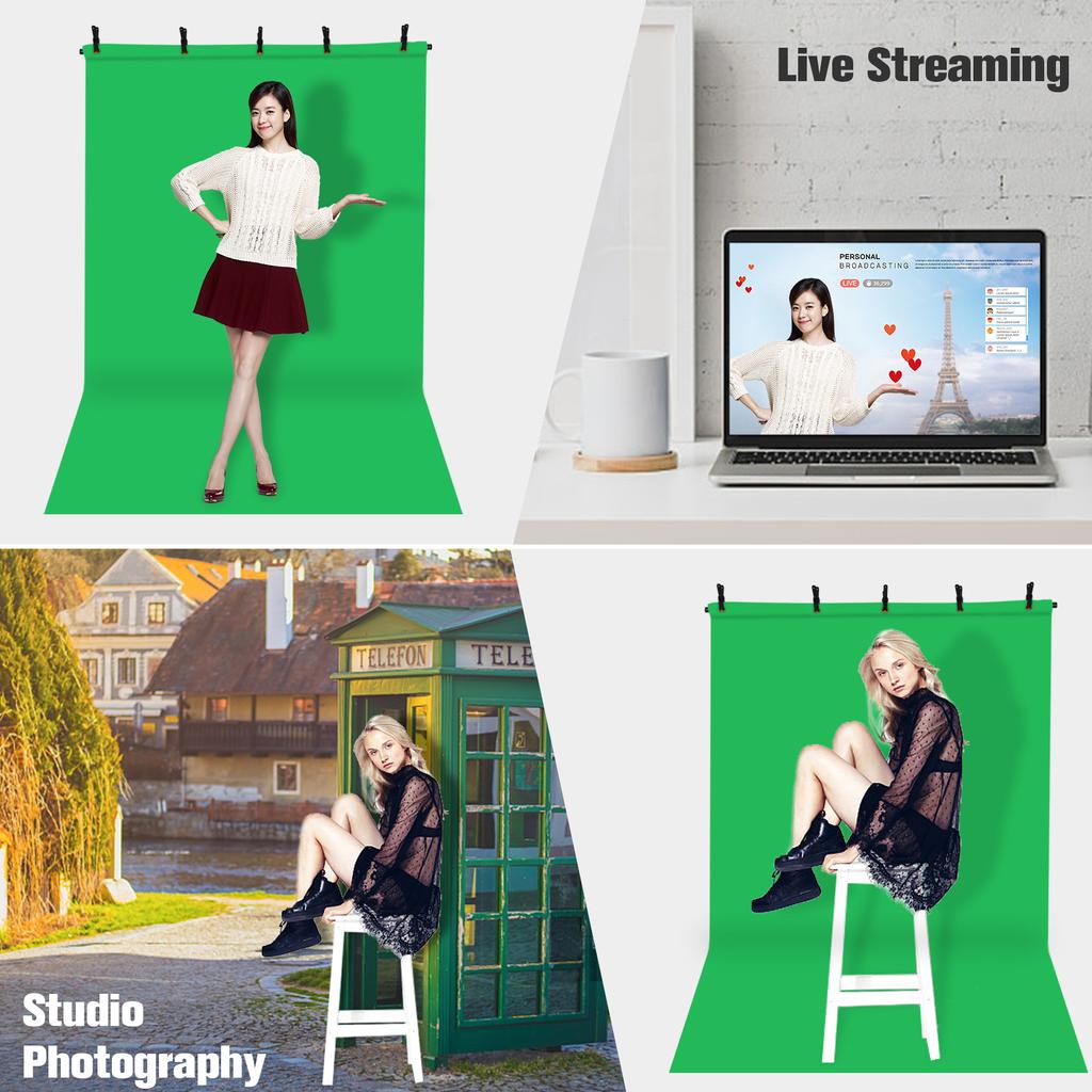 5x7ft Solid Color Backdrop Photography Kit with 5x7ft T Shaped Background Adjustable Stand 5 Spring Clamps