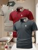 3Pcs Men's Work T Shirts with Horse Print Pattern - Summer Casual Short Sleeve Golf Polo Shirt Collared Top Fashion Casual Daily Business Shirt
