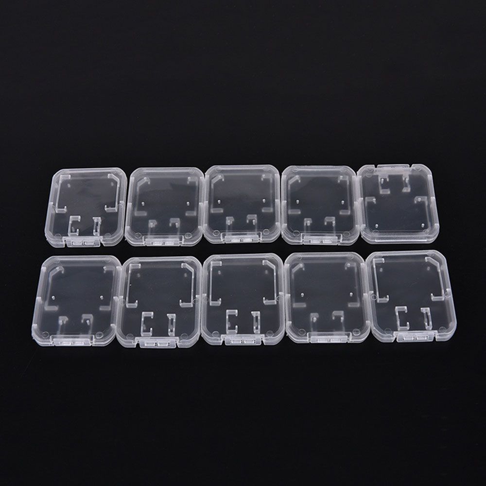 10PCS Clear Standard Holder Storage Box Memory Card Case Transparent SD/TF SDHC Card