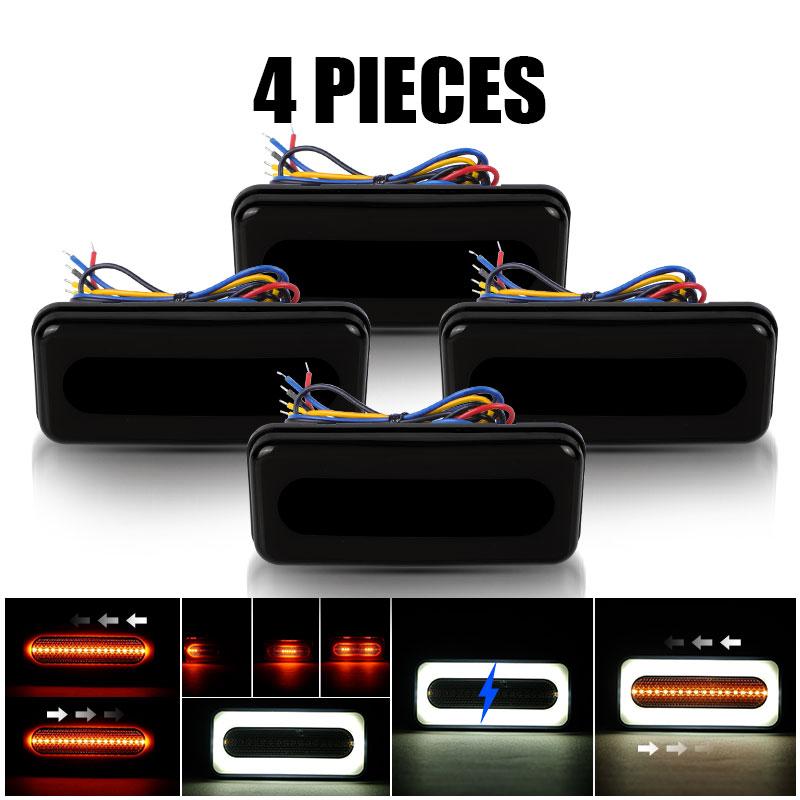 2/4pcs 68led 3 in 1 LED Tail Light Sequential DRL Turn Signal Light Rear Brake Stop Warning Lamp For ATV Truck Trailer 12V 24V