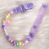 Safety Baby Pacifier Clips Newborns Beads Anti-lost Chain Toys Newborn Baby Dummy Pacifiers Clips for Teether Nipples