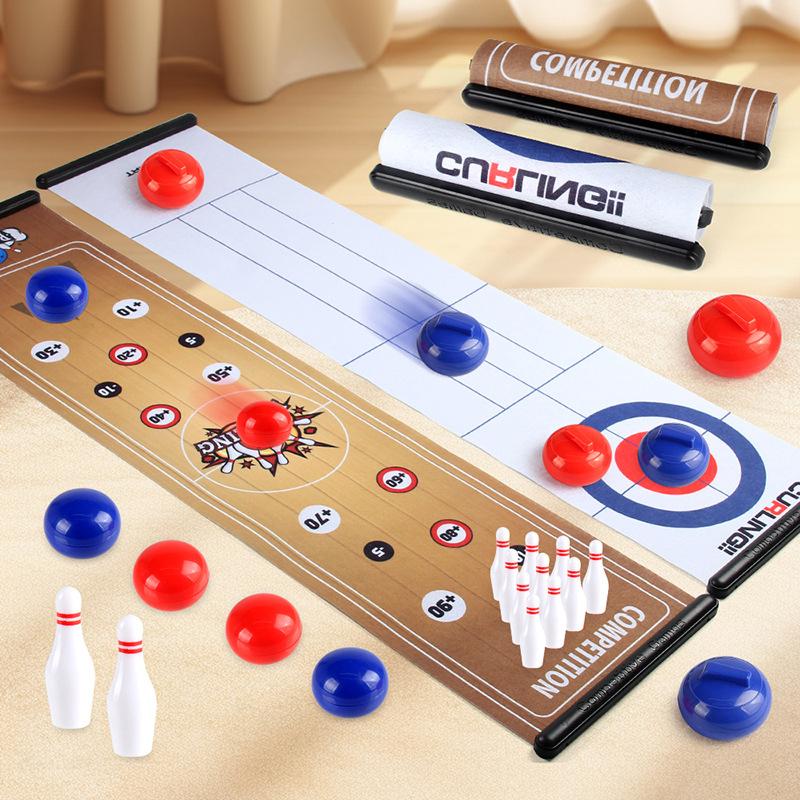 Children Interactive Social Curling Soccer Board Games Bowling Table Games Mat Family Friend Party Fun Indoor Game Toys for Kids