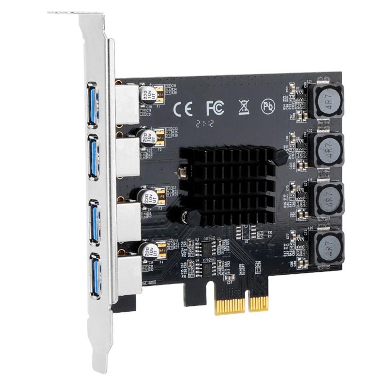 Карта расширения USB 3.0 PCIE 4 порта PCI-E на USB3.0 Карта-адаптер Pcie USB-хаб с 4-контактным интерфейсом питания для OS для Windo