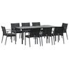 VidaXL Garden Dining Set 9 Pcs Cushions Wicker Steel 3187000