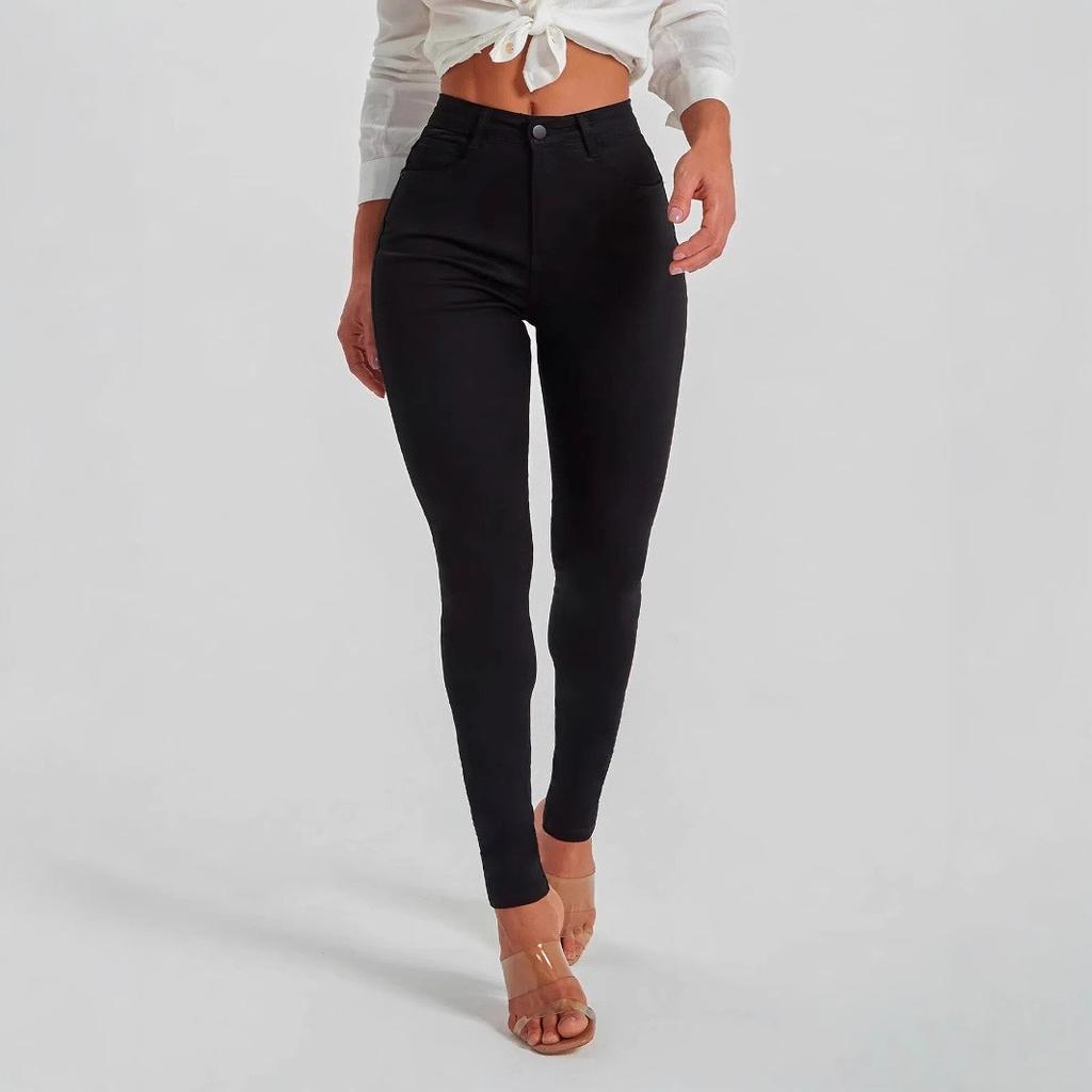 Женские облегающие джинсы средней посадки Slim Stretch черного цвета Skinny Skinny