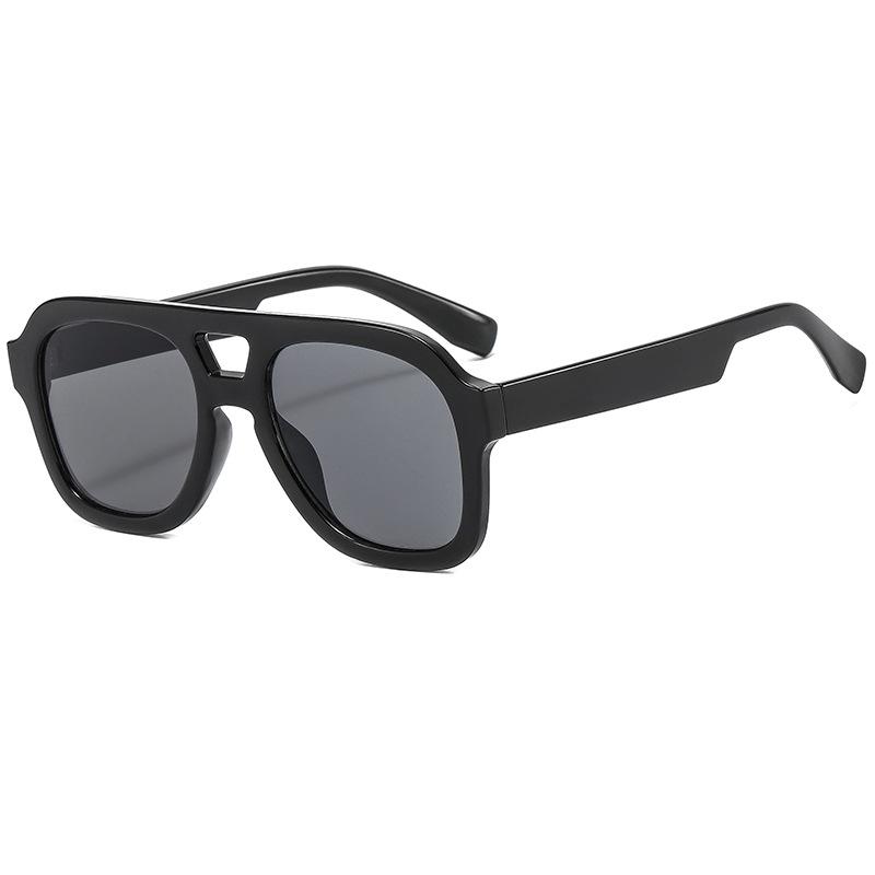 European and American double beam one-piece sunglasses retro fashion ins Internet celebrity sunglasses men's trend versatile street shot glasses
