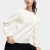 Fila Athletics Solid Basic Crew Neck Simple Sports Knit Pullover Long Sleeve Sweatshirt Women Sweatshirt Egrets-White A11W311203F-WT