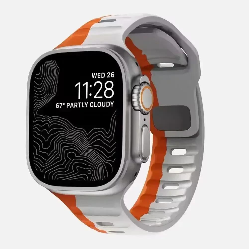 Мягкий силиконовый ремешок для Apple Watch Band Ultra 2, 49 мм, 44 мм, 45 мм, 42 мм, 41 мм, 42 мм, спортивный ремешок для часов iwatch Serise 5, 6, 7, 8, 9, браслет