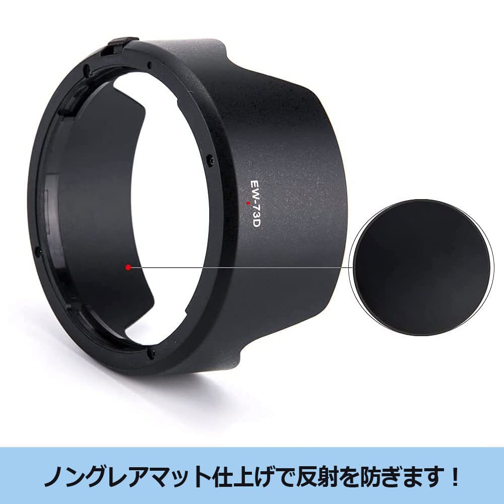 NinoLite lens hood compatible with IS STM IS USM also allows attachment of filters and lens caps mounting EW-73D, RF24-105mm F4-7.1 & EF-S18-135mm