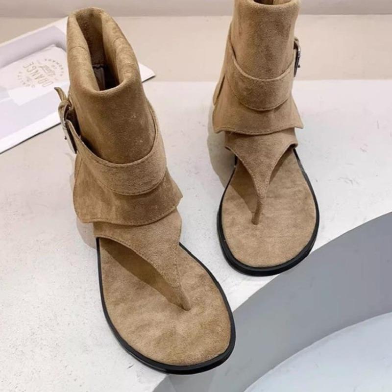 Модные французские ретро шлепанцы, Женские 2025 Лето Новые Плоские Крутые Ботинки, Свободные Брюки, Короткие Ботинки