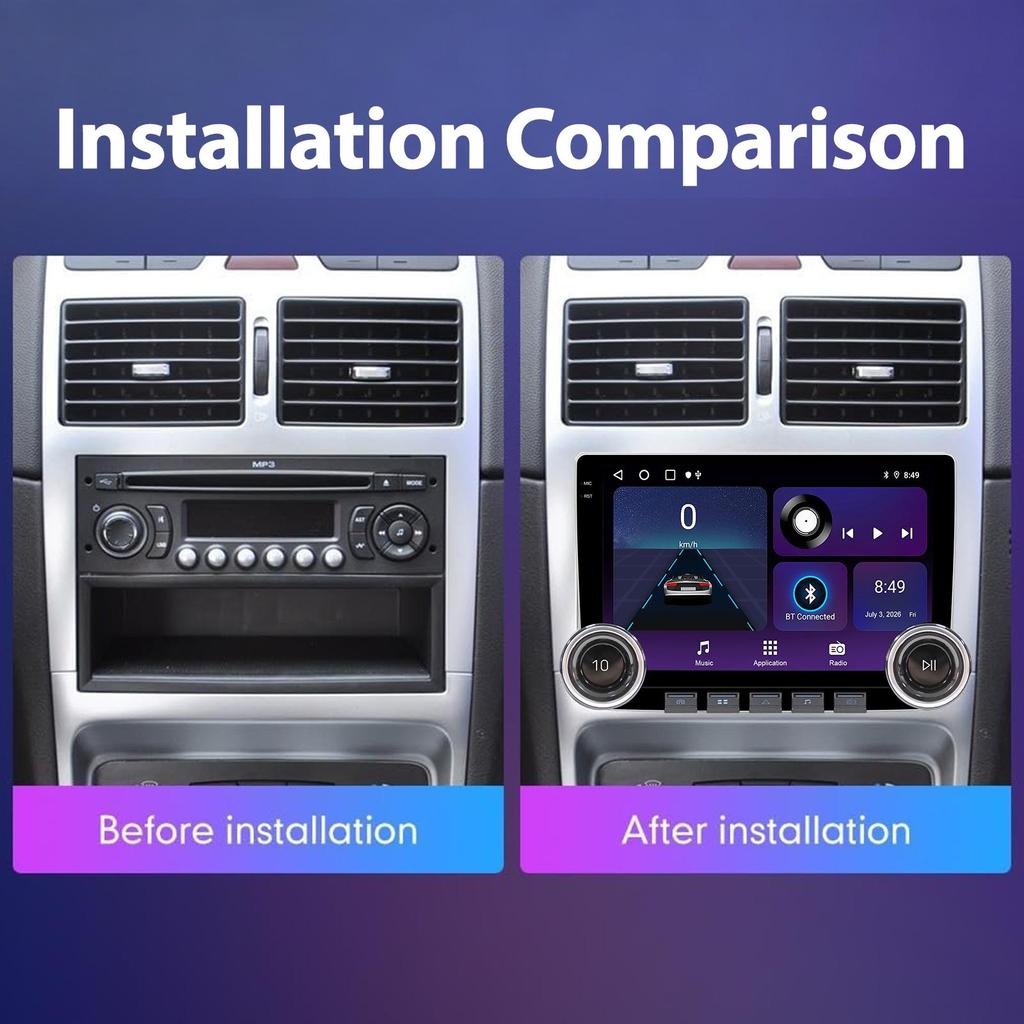 Universal car audio system, Android 15, supports CarPlay and Android Auto, 10.1-inch display, equipped with an AHD backup camera