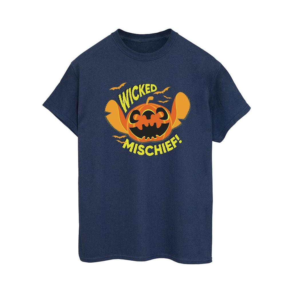 Disney Womens/Ladies Lilo And Stitch Wicked Mischief Cotton Boyfriend T-Shirt