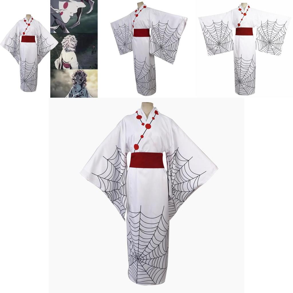Demon Slayer Twelve Kizuki Rui Cosplay Costume Kimono With Cotton Blend Fabric