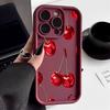 Luxury Wine Red Cherry Print Silicone Soft Phone Case For 17 16 15 14 13 12 11 Pro Max 17 Air 16E XS X XR 7 8 Plus Cover