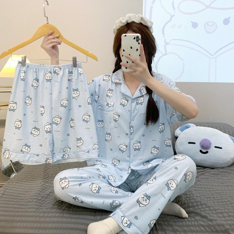 Пижама с коротким рукавом Chiikawa Usagi - Милая летняя домашняя одежда в японском стиле для женщин