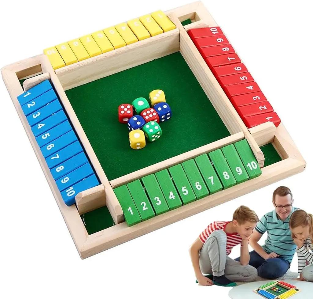 Деревянная настольная игра, игра в кости для 2-4 игроков, сделанная из деревянной настольной игры для 3-6 лет, математическая обучающая игрушка для активного отдыха