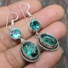Aqua Apatite Gemstone Handmade 925 Sterling Silver Jewelry Earring For Women