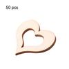 50Pcs/Set Wood Slices Out Design Love Heart Shape Hollow Solid Color Decorative Handmade Wood Chips for Festival