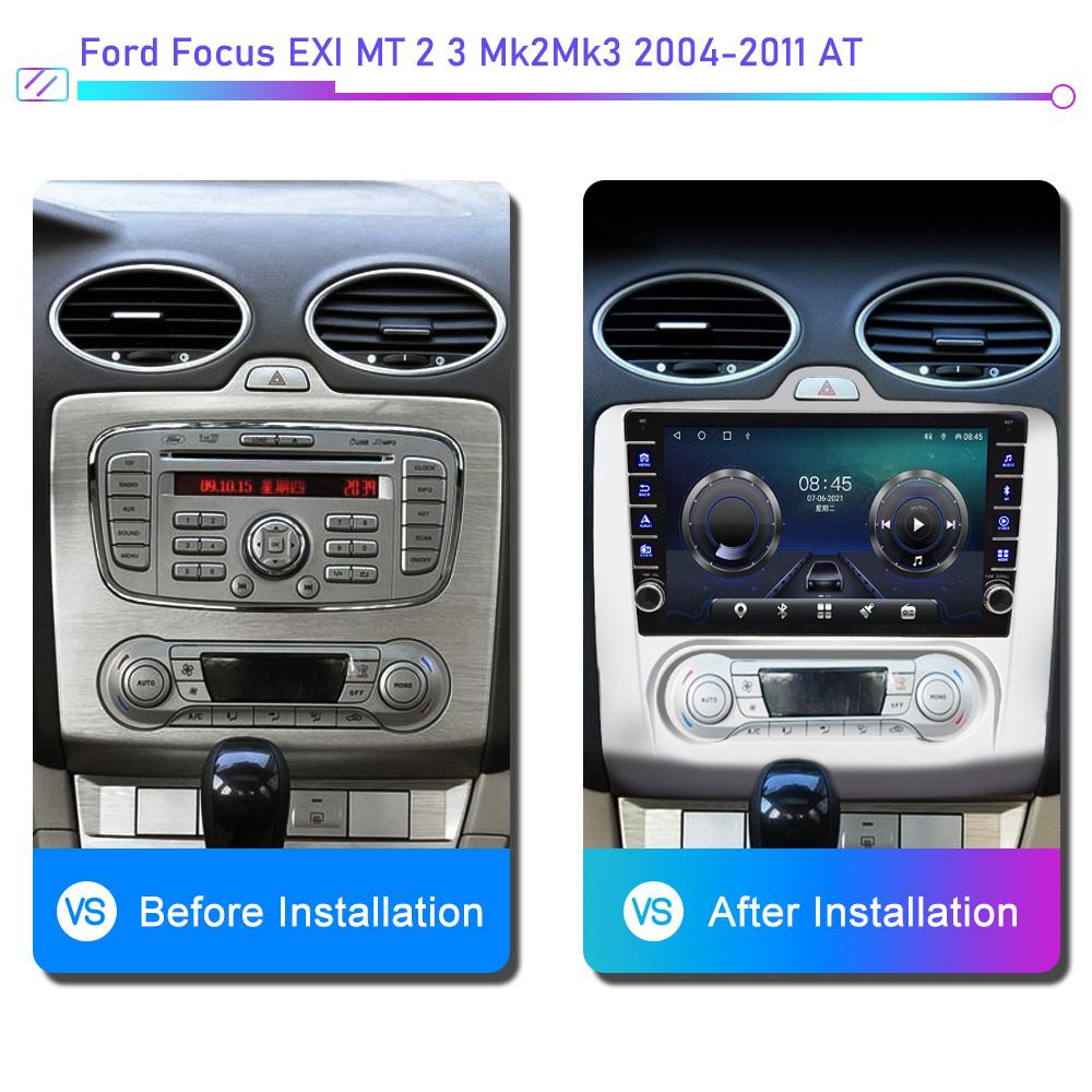 Автомобильное радио на базе Android для Ford Focus EXI MT AT 2 3 Mk2 Mk3 2004-2011 с кнопочной ручкой, мультимедийный плеер, навигация, GPS 1 + 16 ГБ