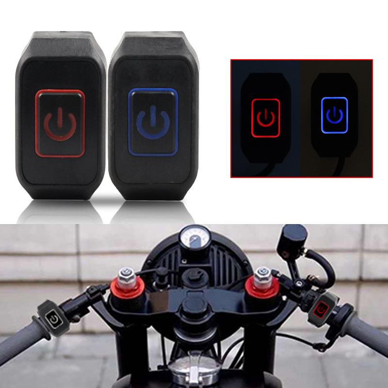Motorcycle Electric Star Pressure Waterproof Control Switch Button With Led Light Motorcycle Handlebar Switch