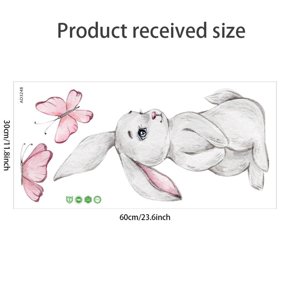 Cute Rabbit Butterfly Nursery Wall Stickers Waterproof Vinyl Self Adhesive Removable Wallpaper For Boys Girls Bedroom