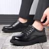 Men Dress Shoes Lace Up Patent Leather Men Oxfords Platform Black  Round Toe Solid Business Luxury Shoes Men Free Shipping