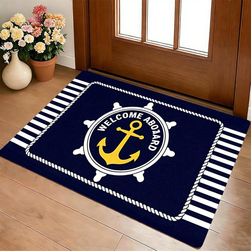Nautical Welcome Living Room Nonslip Area Rug Soft Carpet For Bedroom Game Playroom Sofa Office Home Decor Doormat Christmas Gift C9261725