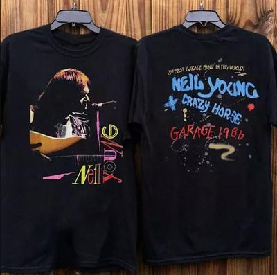 Винтажная футболка 90-х годов Neil Young Crazy Horse Garage 1986 Tour, размеры S-4XL