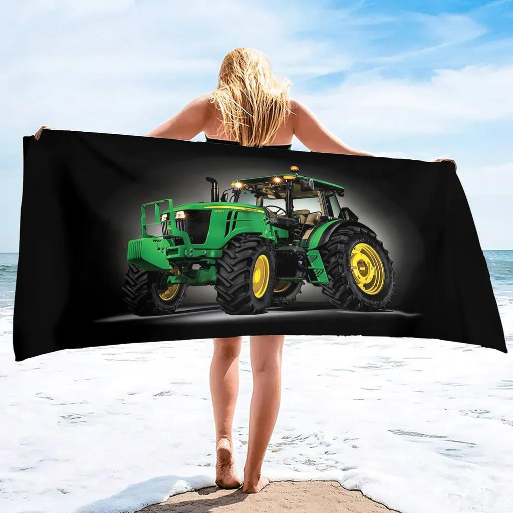 Microfiber Tractor Beach Towel, Sand Free Agricultural Vehicle Towels Oversized, Quick Dry Soft Bath for Sports