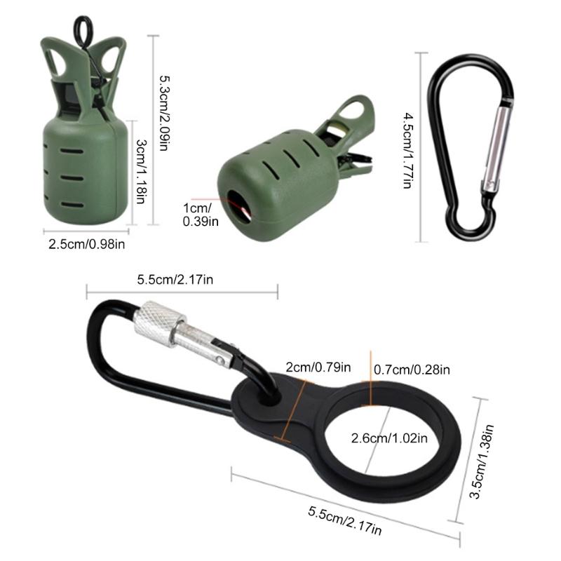 6Pcs Squid Jig Baits Protector Squid Jig Hook Protector Case with Carabiner Fishing Tackle Fishing Accessories