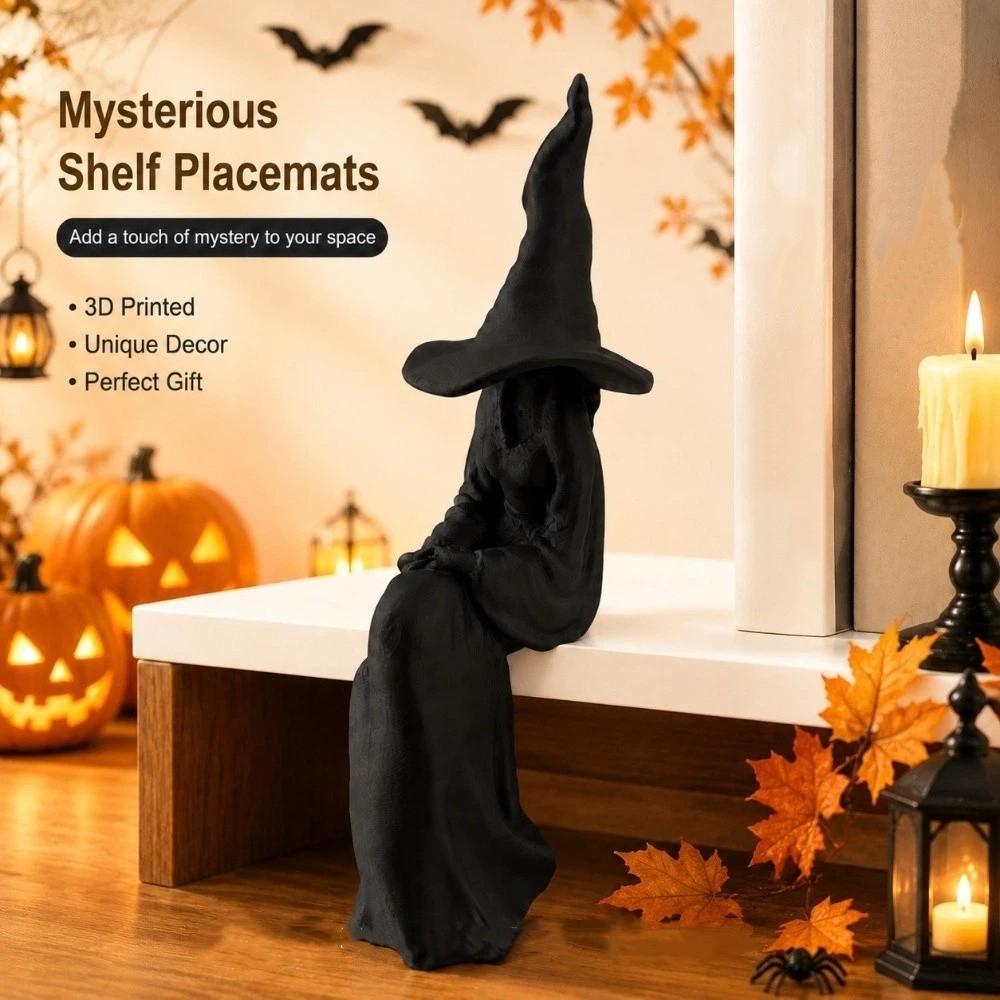 3D Printed Vintage Faceless Witch Sculpture Plastic Mystery Witch Ornament Bookshelf