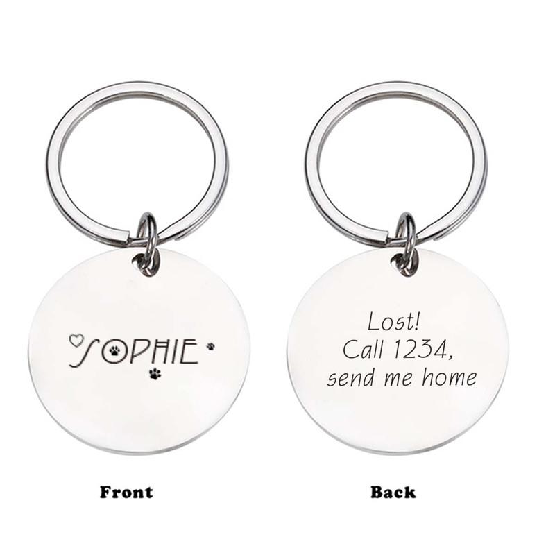 Engravable Stainless Steel Pet ID Tag - Shiny, Anti Loss, Lightweight, Cat Collar, Hanging Tag, Durable, Engraved Pet Nameplate,