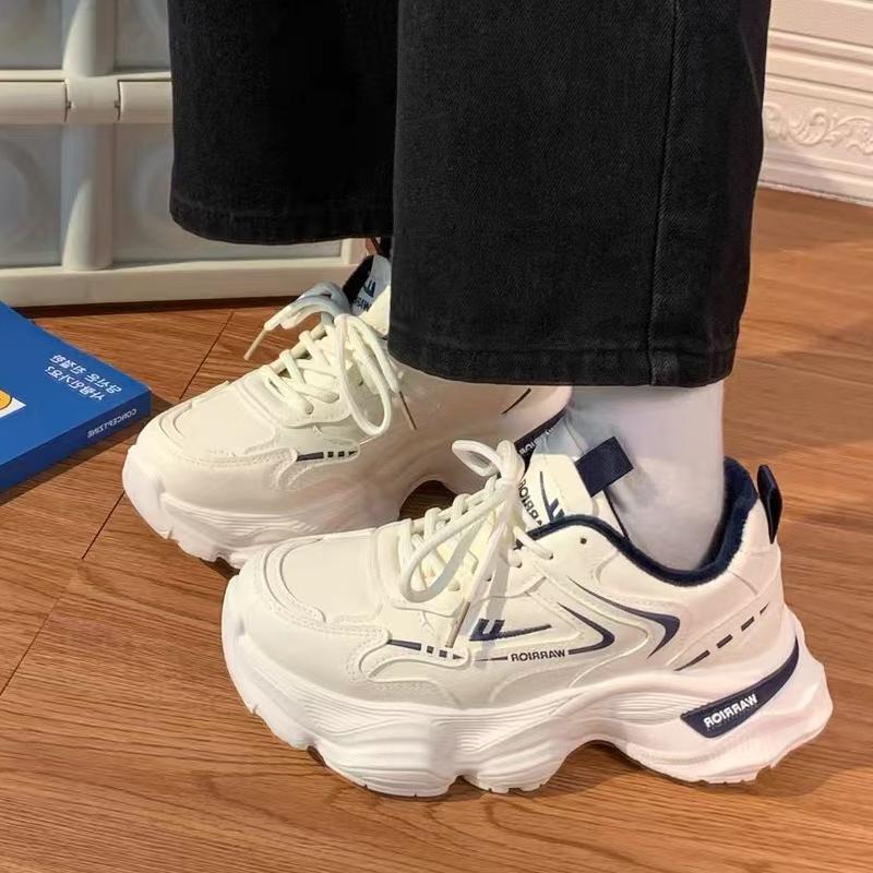 Huili 2024 Winter New Women's Shoes Ankola Red Dad Shoes Piled and Thickened, Cold-proof and Warm Thick-soled Cotton Shoes