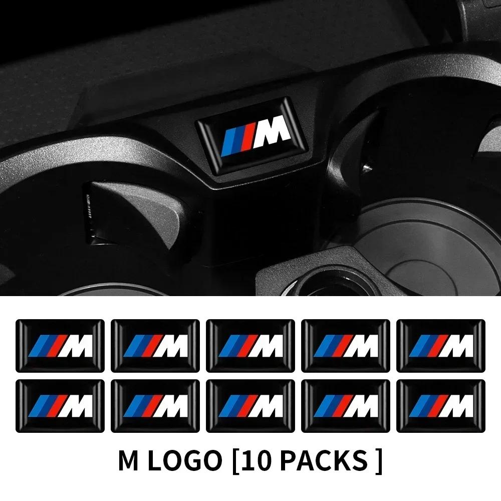 FJEM6 Hot 2025 10/20Pcs Car Styling 3D Emblem Epoxy Decoration Stickers For Bmw M Performance Alpina X1 X3 X4 E87 E36 E46 E90 E39 F10