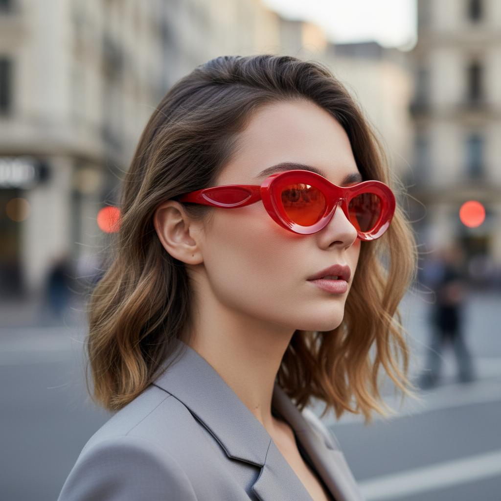 Y2K Millennium Style Oval Sunglasses, Colorful Thick Frames, Personality Trend, Uv400 Sun Protection Sunglasses 13094