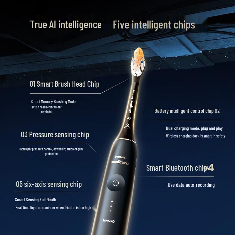 Philips Звуковая электрическая зубная щетка DiamondClean AI с дорожным футляром, вилка CN (адаптер в комплекте)