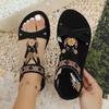 Fashion Women Sandals Non Slip Beach Shoes Bohemian Style Women Flat Sandals Summer Comfortable Vintage Lightweight Gladiator Sandals